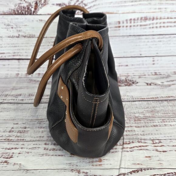 Cole Haan Genevieve Denny Pebbled Leather Drawstring Hobo Shoulder Bucket Bag - Picture 7 of 16